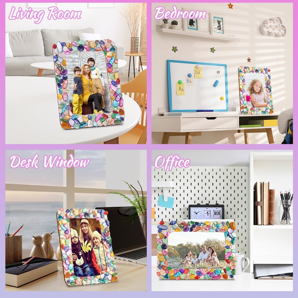 Thumbnail 5 de AUAUY Mosaik Bilderrahmen Bastelset – DIY-Holzrahmen für Kinder 5–12