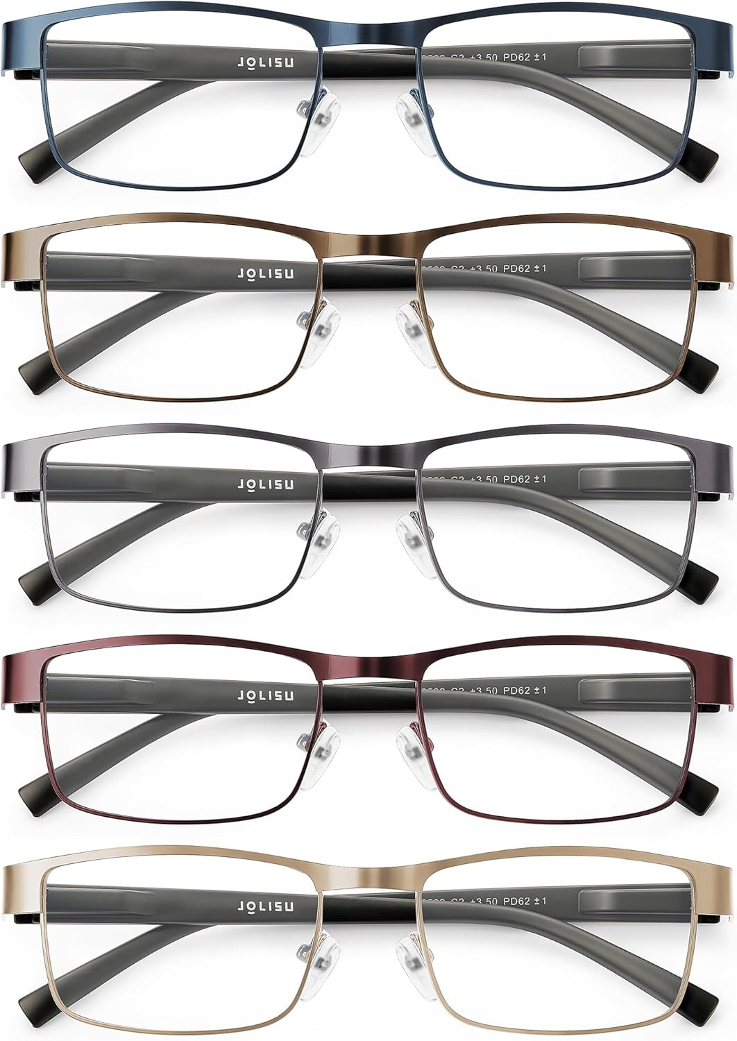 Thumbnail 6 de JOLISU 5‑teiliges Lesebrille Set – Blaulichtfilter, dünner Metallrahmen, bruchsicher