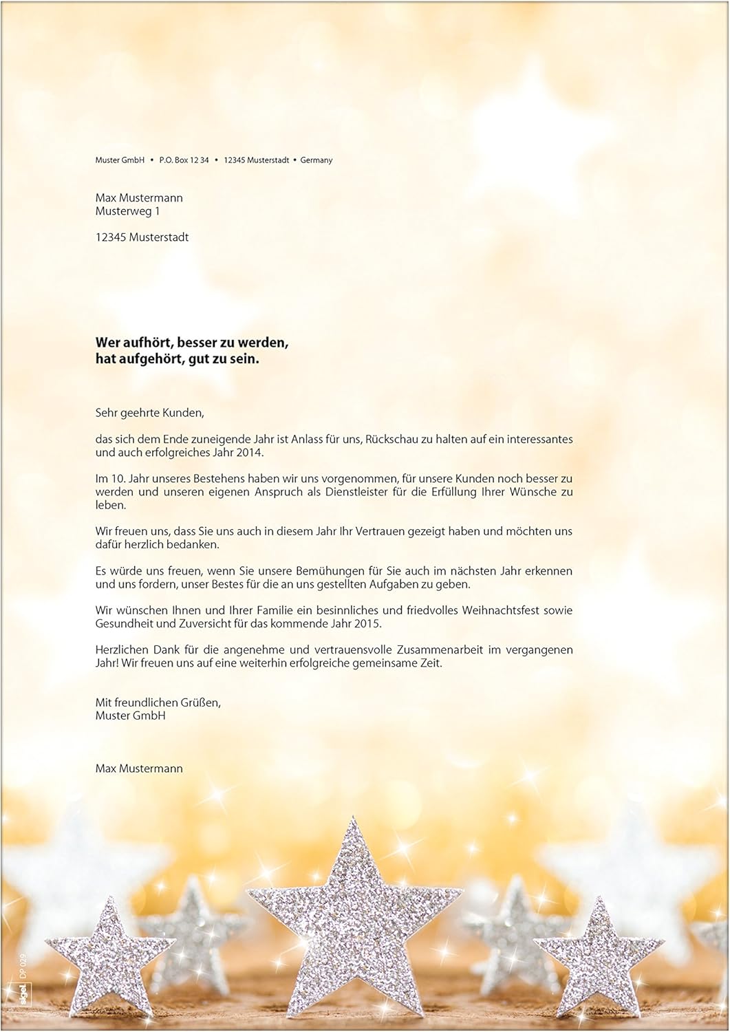 Thumbnail 6 de SIGEL DP029 Weihnachtsbriefpapier „Glitter Stars“ in A4 (100 Blatt) – FSC-zertifiziert