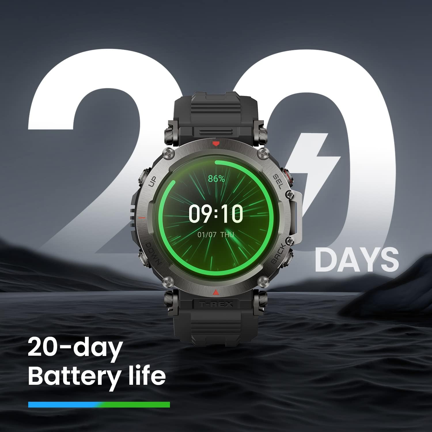 Detalle de Amazfit T-Rex Ultra Smartwatch for Men – Route Navigation, 6 Satellite Positioning Systems