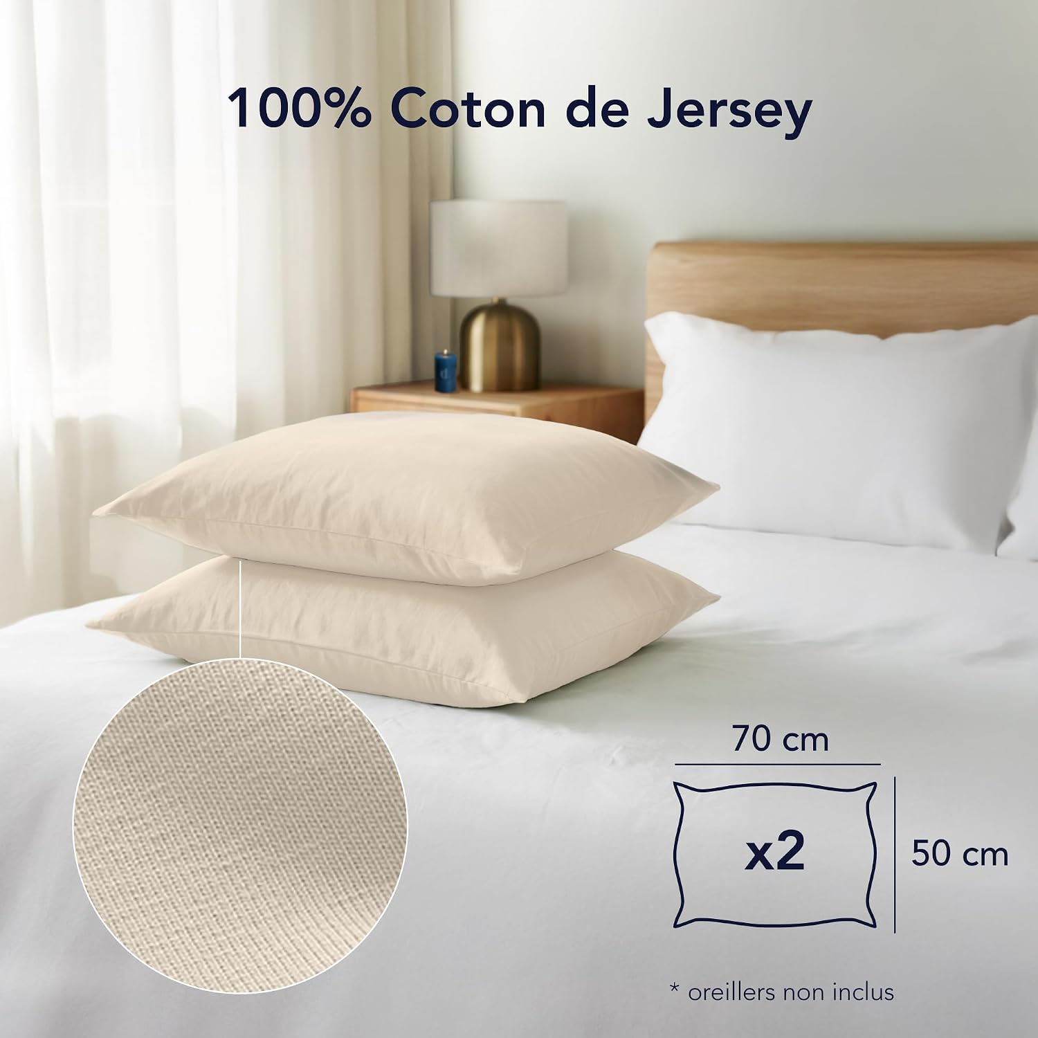 Detalle 2 de Dreamzie Taie Oreiller 50x70 coton Lot de 2