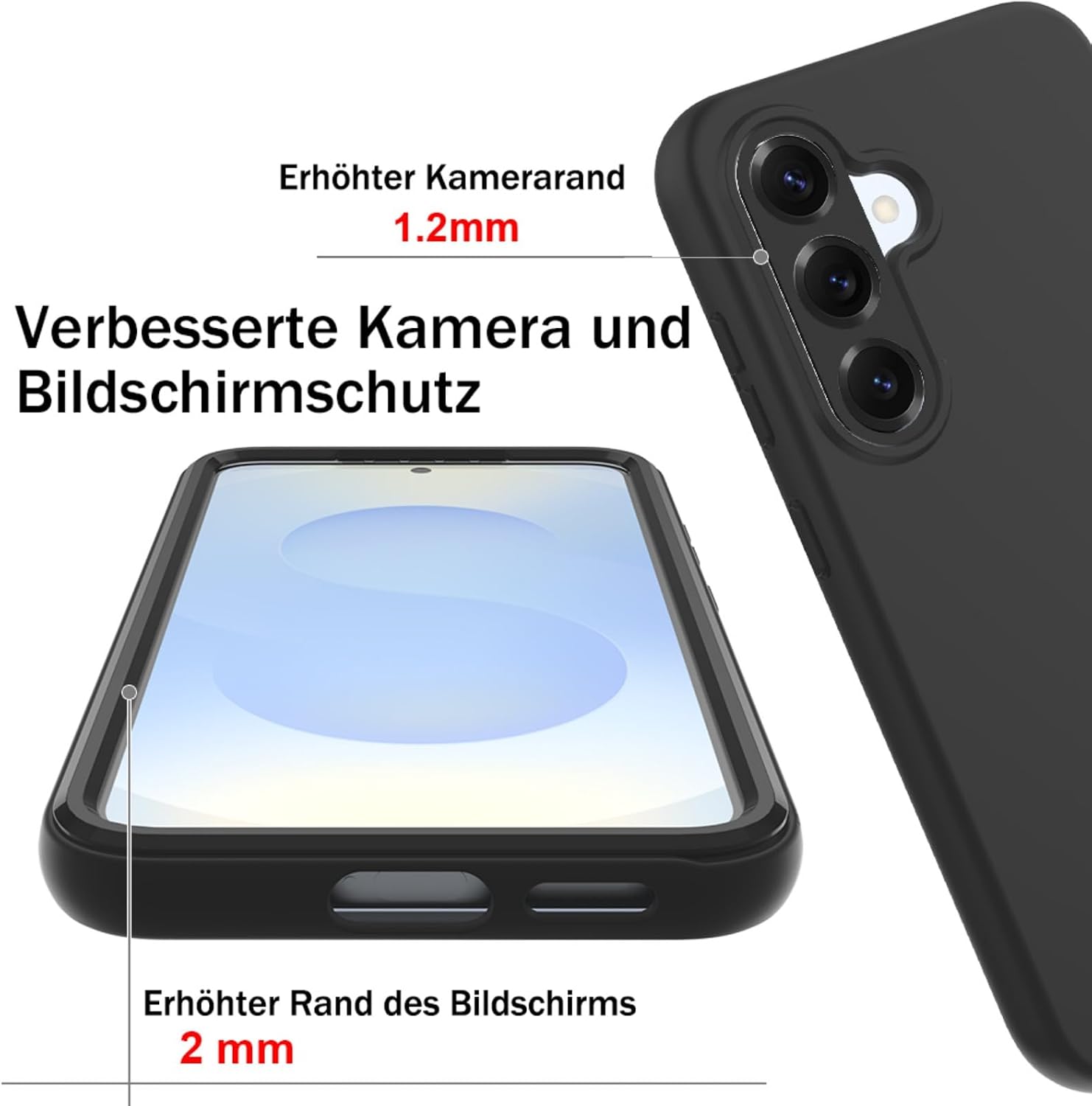 Detalle de Leedia coque Galaxy S25 5G 360° Protection avec écran intégré – Noir