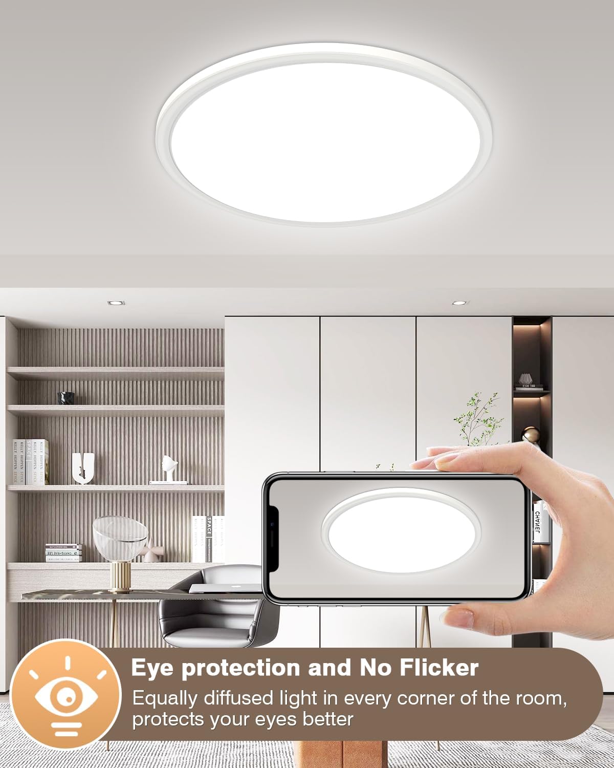 Thumbnail 6 de Bowfar B-XDD-39Y LED Ceiling Light, 36W Dimmable, 3000K–6500K, 39cm