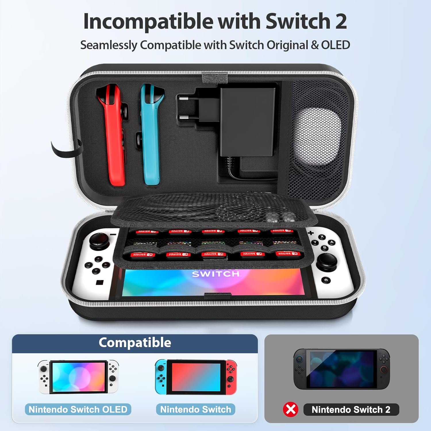 Thumbnail 1 de OIVO Étui Rigide pour Nintendo Switch et Switch OLED – protection solide et rangement intelligent