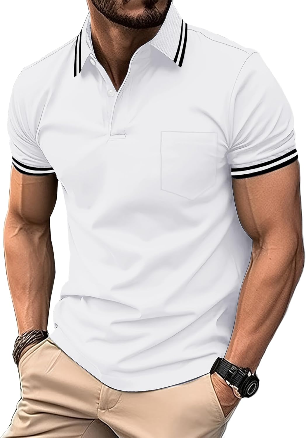 Thumbnail 6 de LLdress Polo Uomo con Maniche Corte: polo da golf/tennis leggera e traspirante