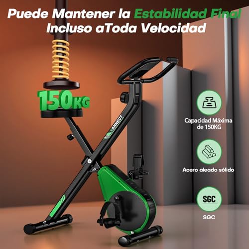 Thumbnail 2 de VANNECT Bicicleta Estatica Plegable con 16 Niveles de Resistencia, Monitor LCD y Medición de Pulso Manual, Soporte Plano, Ahorro de Espaci, Estática Silenciosa Magnética Bicicleta Estatica para Casa