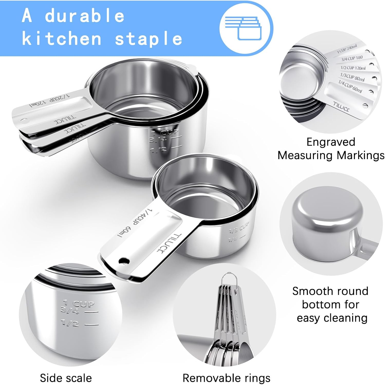 Detalle 2 de TILUCK Measuring Cups Set 5pc 🥣