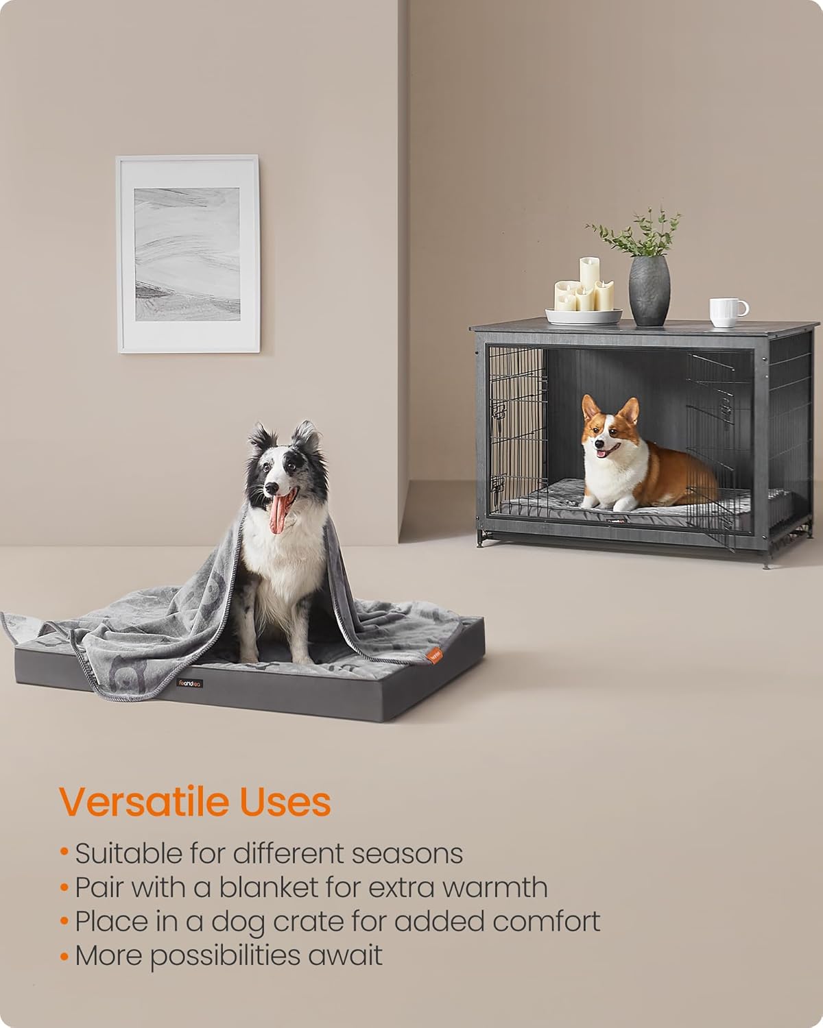 Thumbnail 5 de Feandrea Orthopedic Dog Bed Large (XL) – Egg Crate Foam, Waterproof Cover