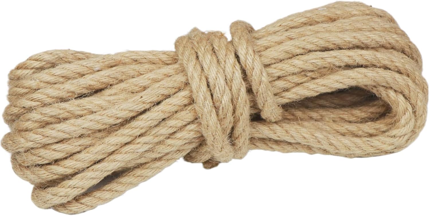 Detalle de DXRPO 60 m Sisalseil (6 mm) aus Natur-Jute für Kratzbaum, Katzen-Kratzseil