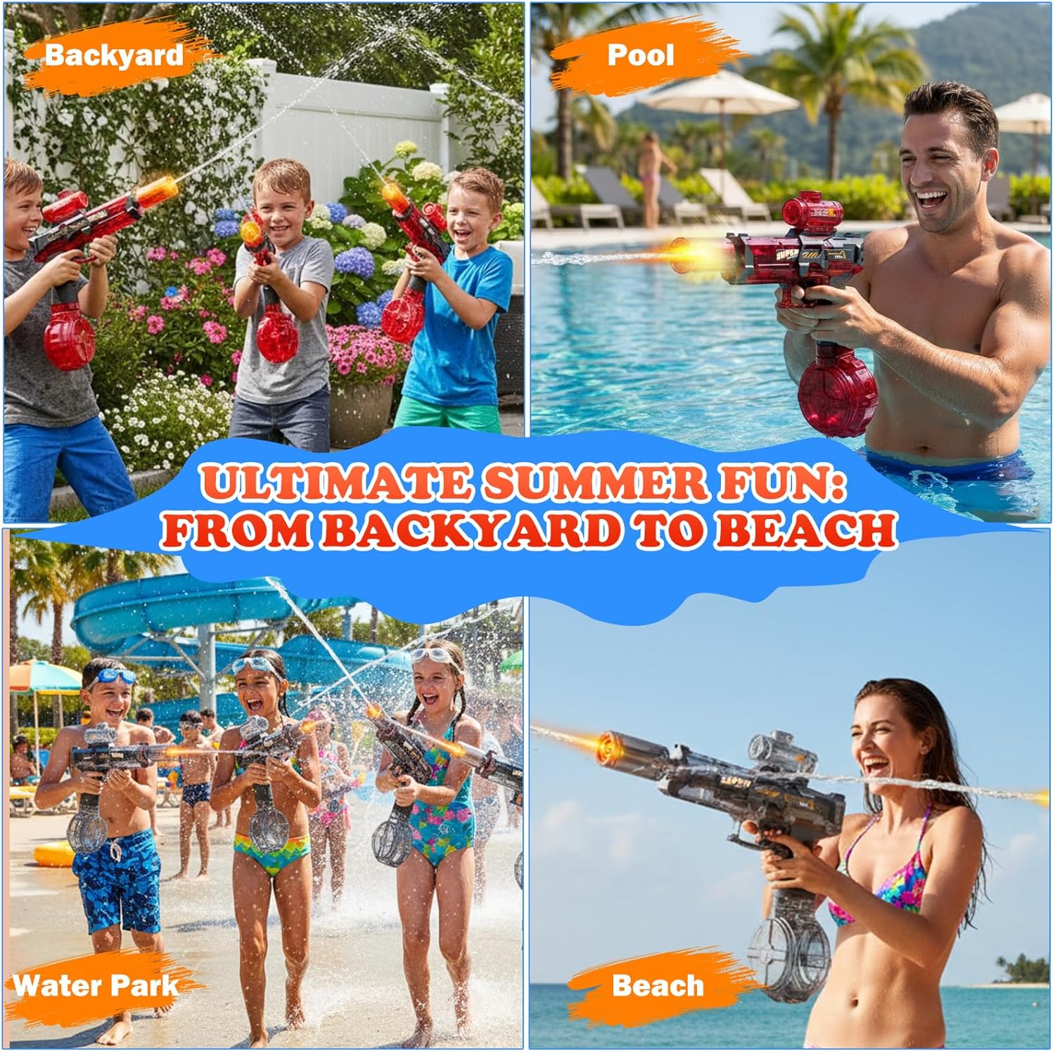 Thumbnail 4 de StimuVariety StimuVariety Electric Water Gun (2-pack) with LED lights and water-spray sound