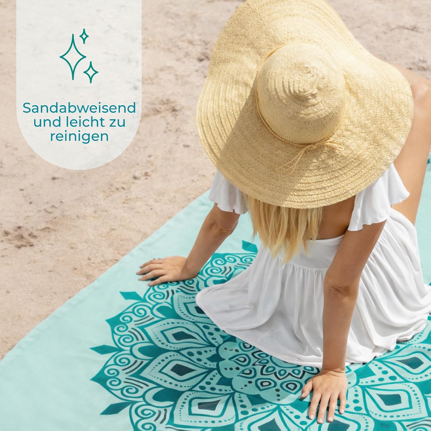 Detalle 2 de ZENACROSS Strandtuch XXL 90x180 cm – Mikrofaser-Handtuch Groß, schnelltrocknend, Sandfrei, Bora