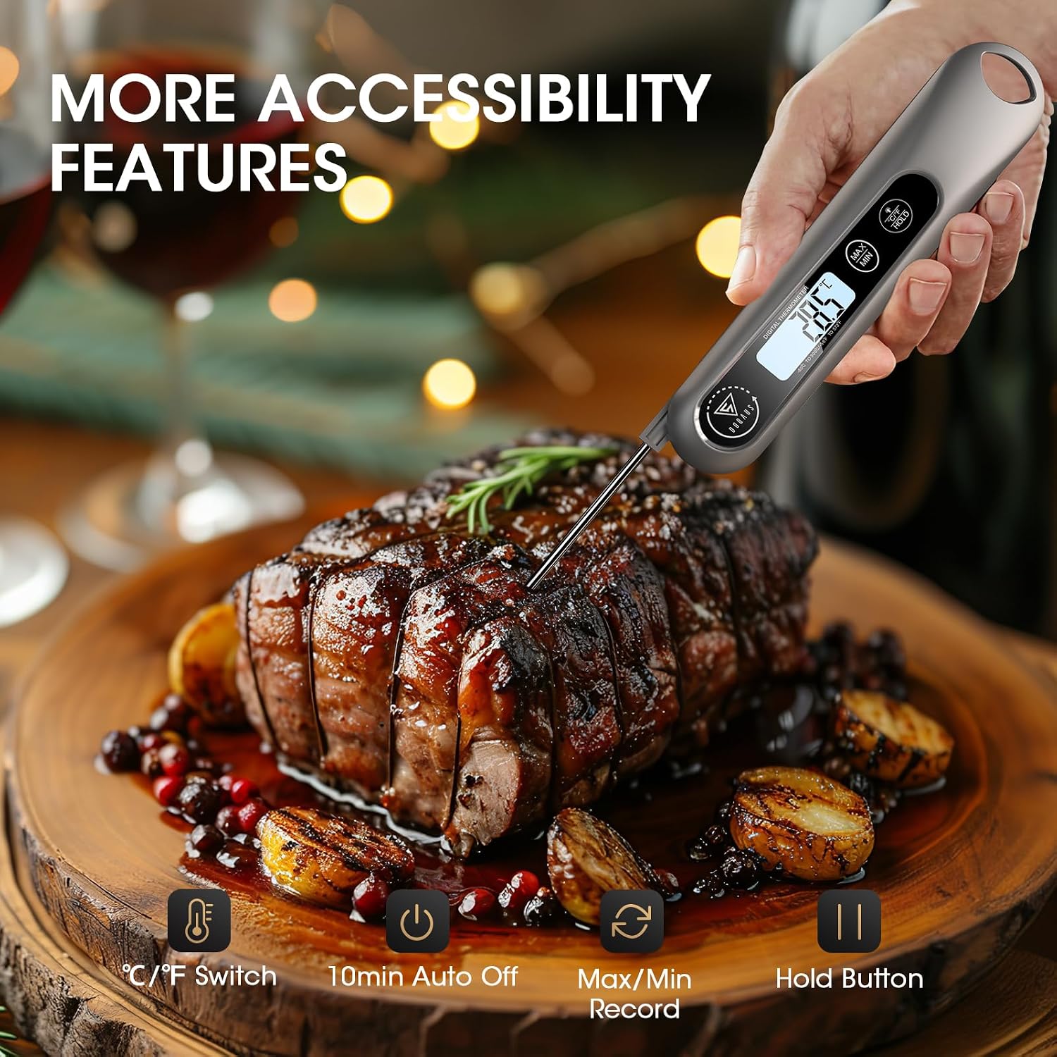 Detalle de DOQAUS 3S Instant Read Meat Thermometer