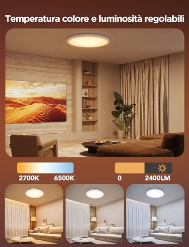 Thumbnail 5 de Govee RGBIC LED Plafoniera a Soffitto 2400 lm – 30 cm, design ronde, controllo vocale e scena RGBIC