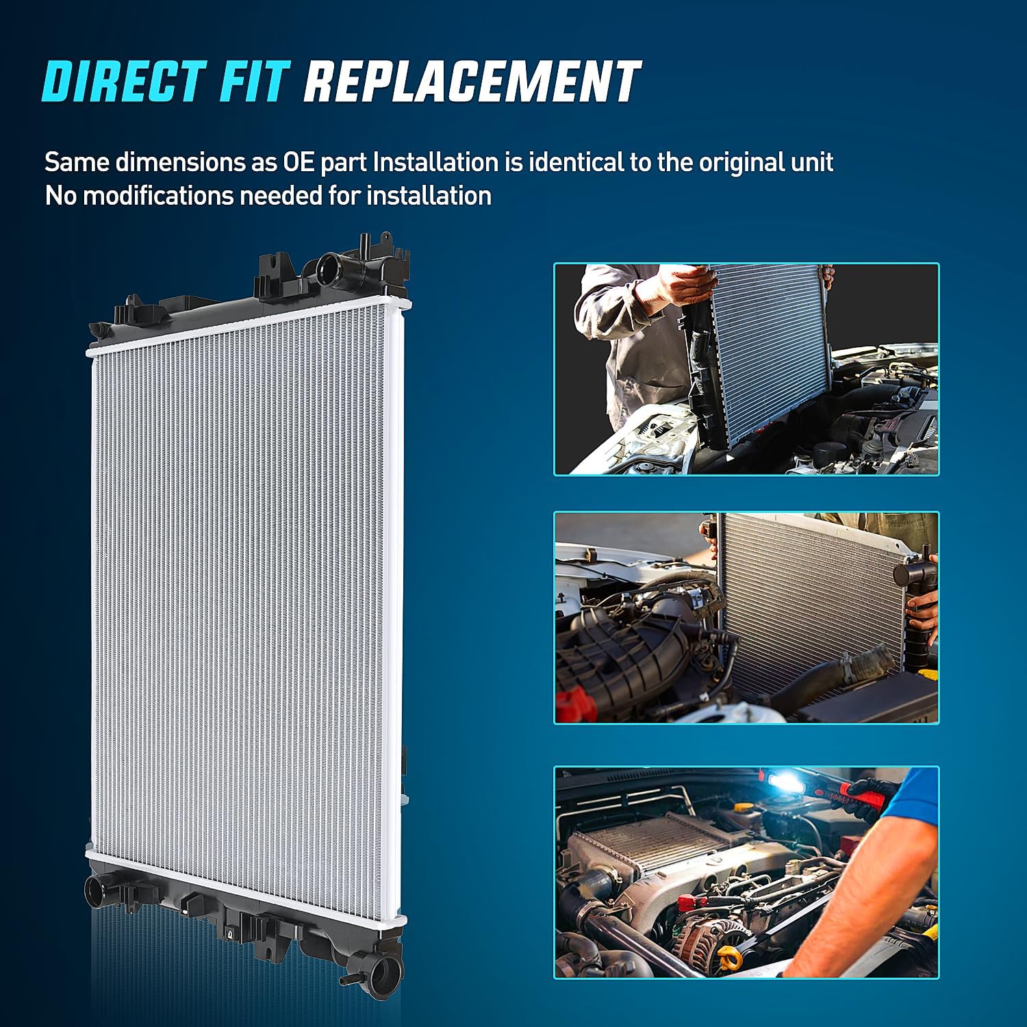Thumbnail 6 de Nilight Aluminum Radiator Replacement for Dodge Ram 1500 (2009–2018) and Ram 2500 (2010–2013) — OEM-Like Fit