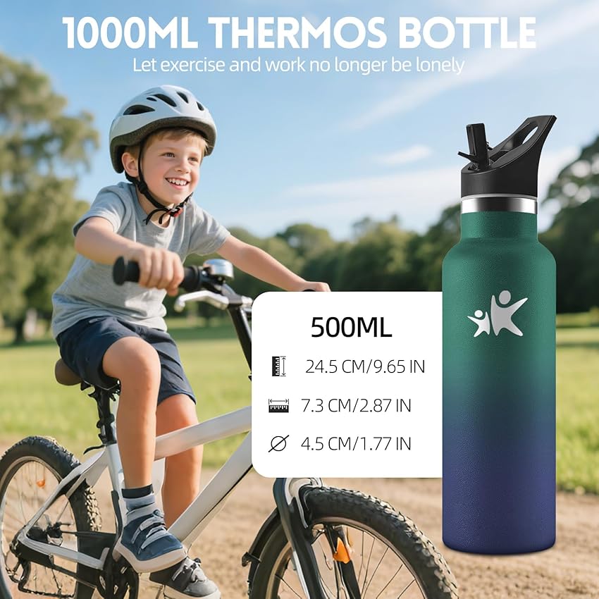 Thumbnail 4 de HoneyHolly botella acero 500 ml, termo agua fría, sin BPA, 12/24h