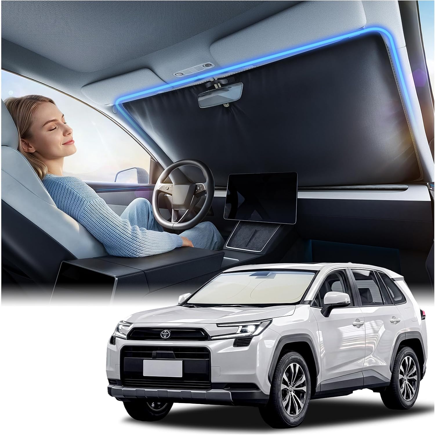 Detalle de Nmoiss Ice Silk Air-Cooled Car Windshield Sun Shade