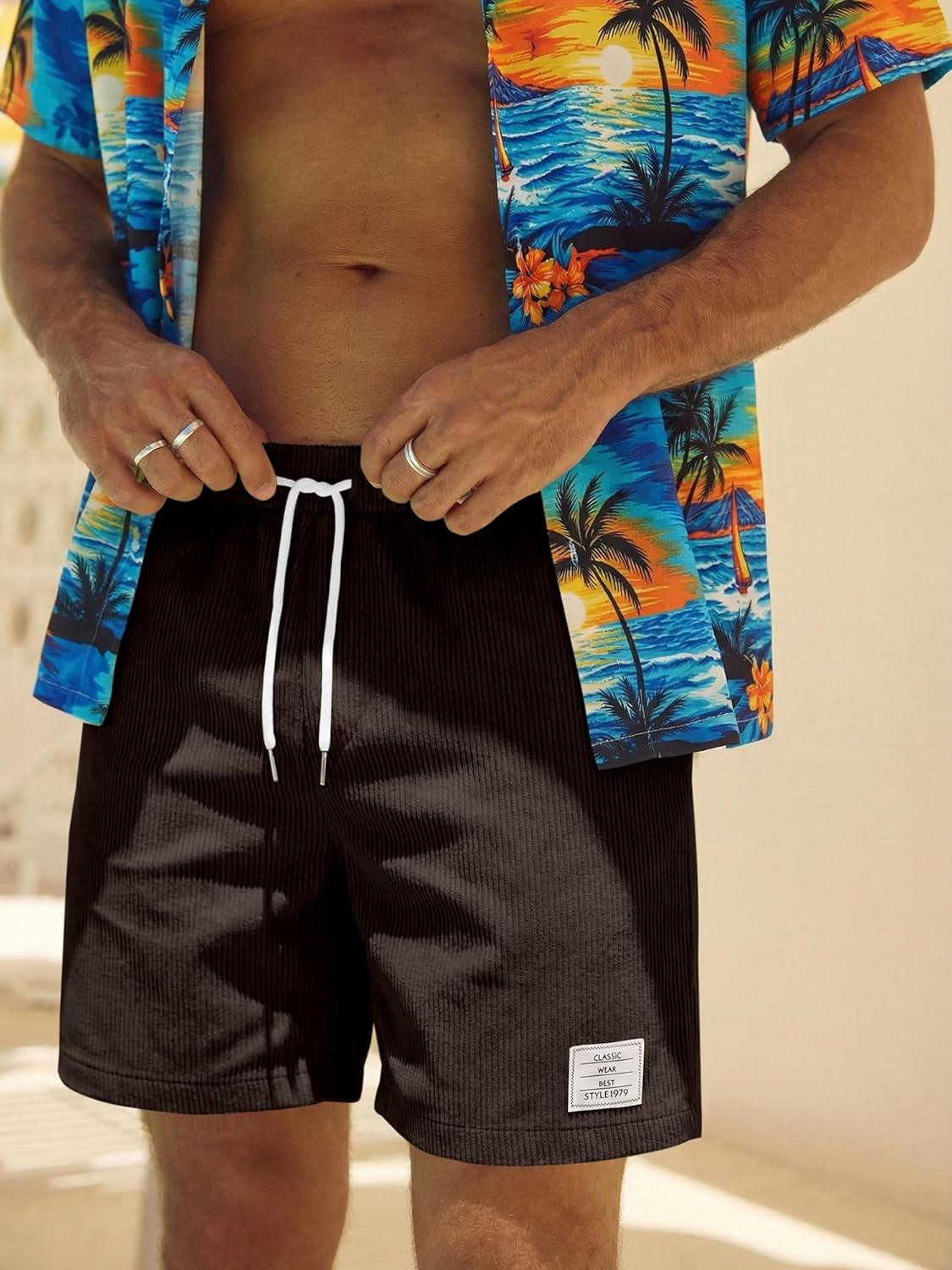 Thumbnail 6 de JMIERR Corduroy Shorts Herren – Sommer-Freizeit mit elastischer Taille und praktischen Taschen