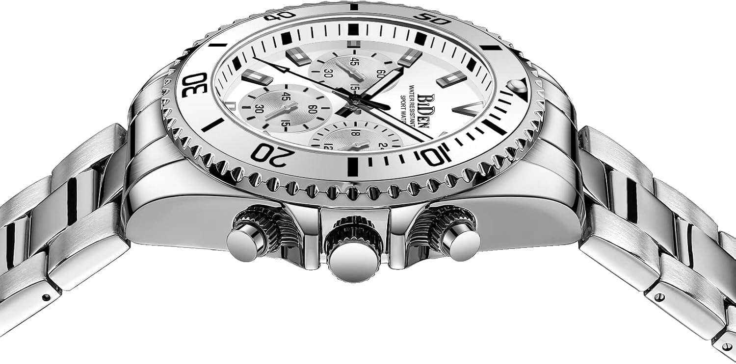 Thumbnail 3 de HANPOSH Herren Chronograph Uhr mit Datum – Quarz, Edelstahl, wasserdicht (30 ATM)