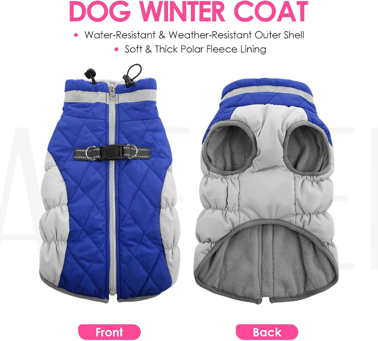 Thumbnail 6 de AOFITEE 1207-AF-12180-Blue-S Dog Winter Coat, Blue Fleece Lining