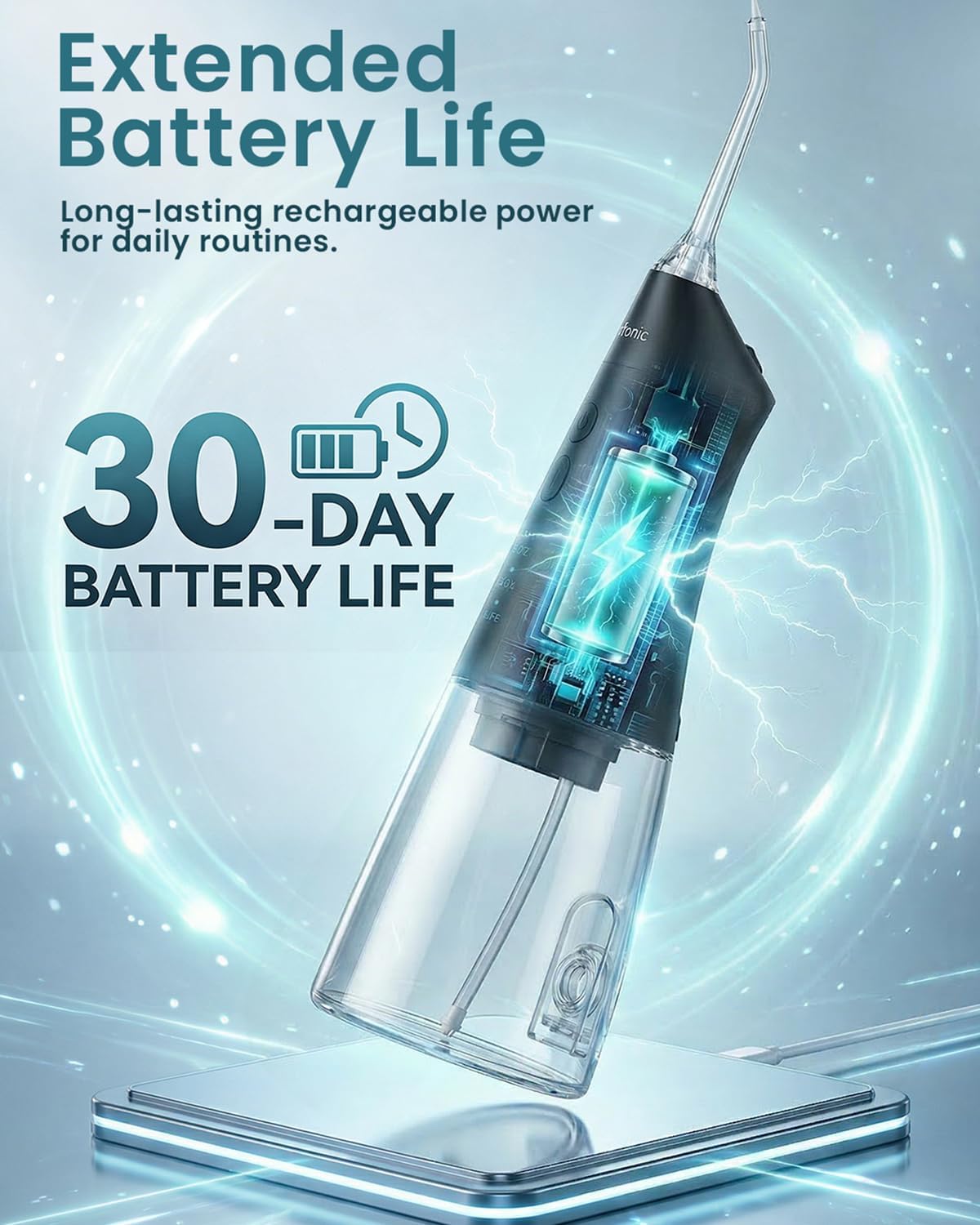 Thumbnail 6 de Onlyone WD01-Black Portable Water Flosser, 3 Settings, 300 mL Tank