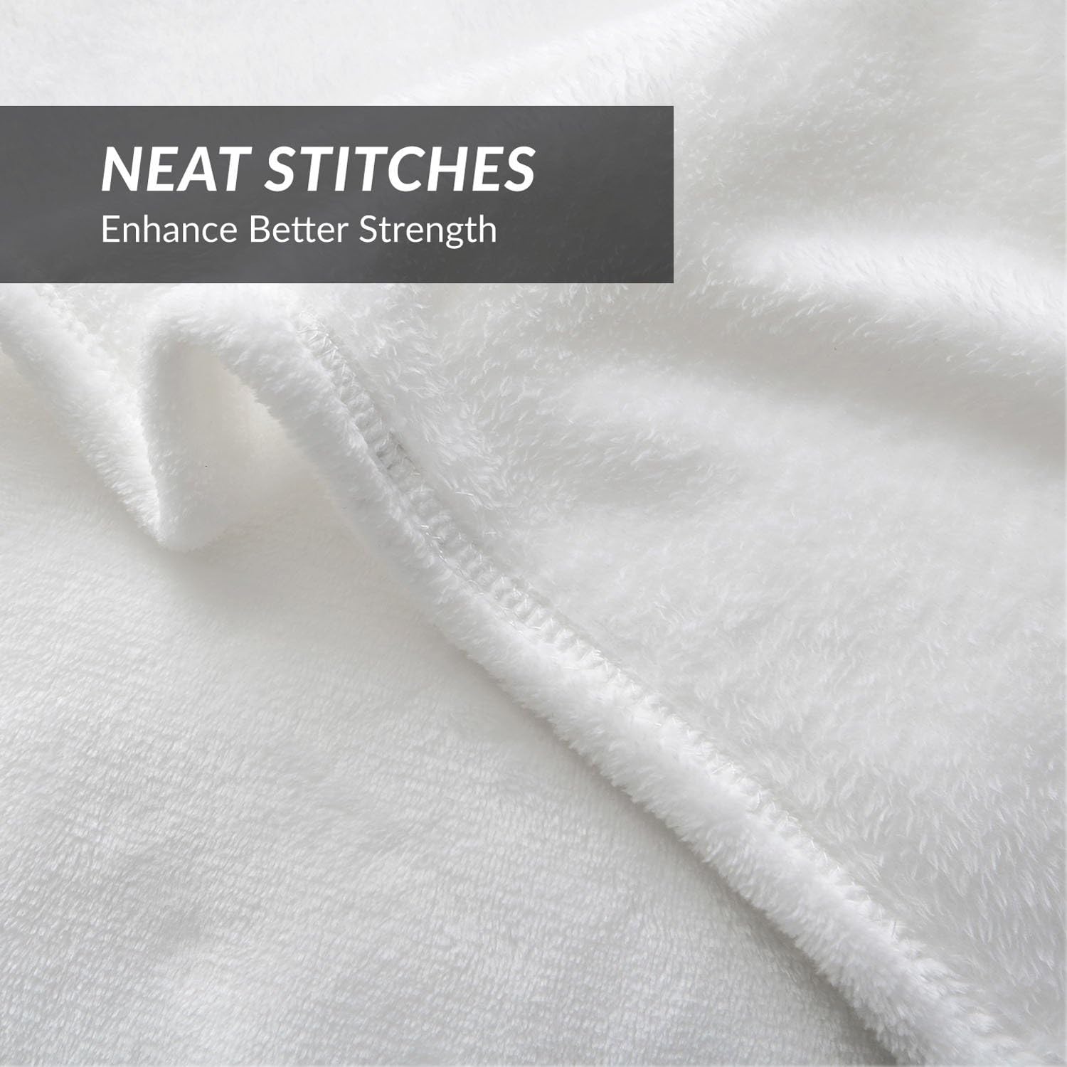 Detalle 1 de Bedsure GentleSoft Queen Fleece Blanket, White, Lightweight Microfiber, 90 x 90 Inches