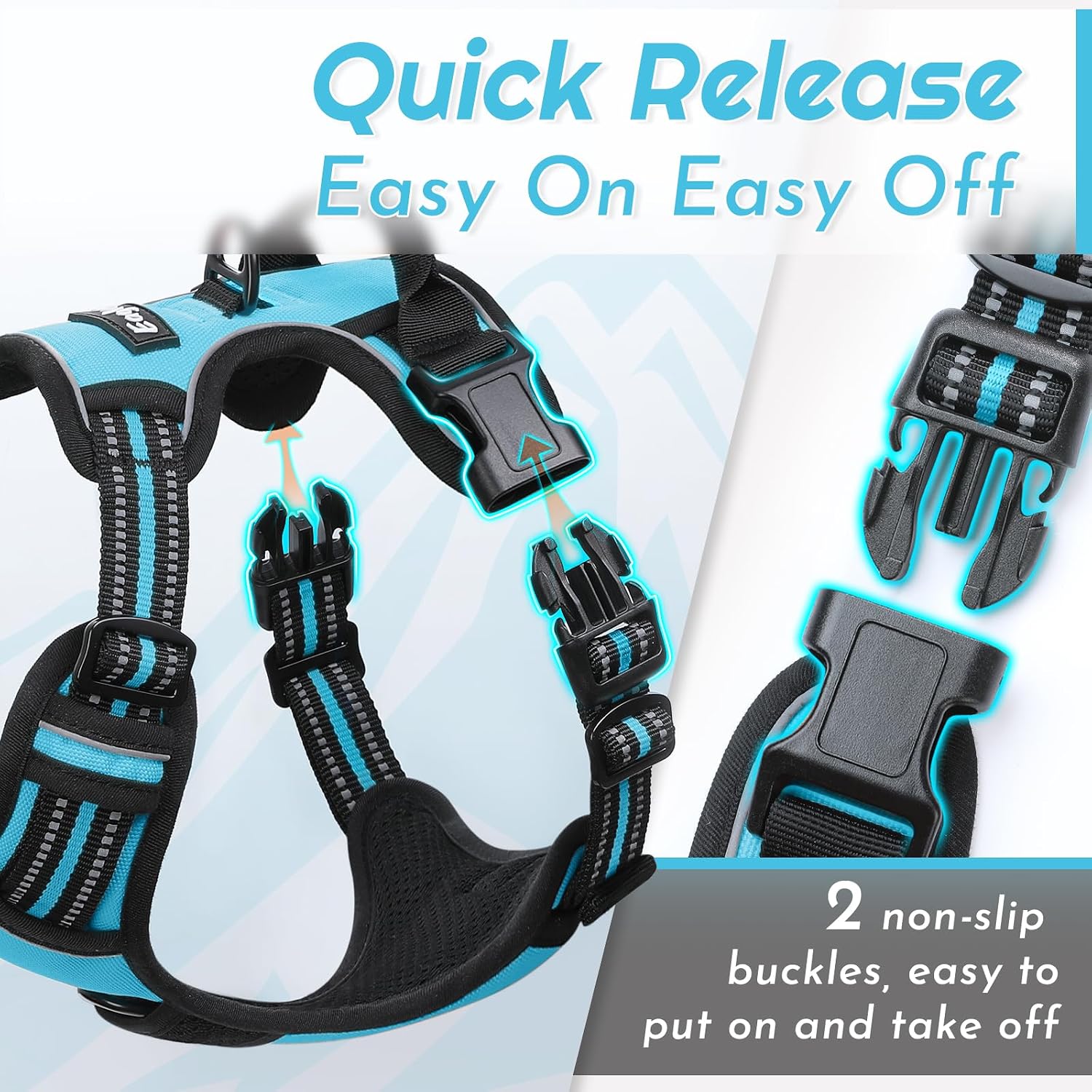 Thumbnail 4 de Eagloo HCW-034-L-EU Large Dog Harness with Dual Leash Clips
