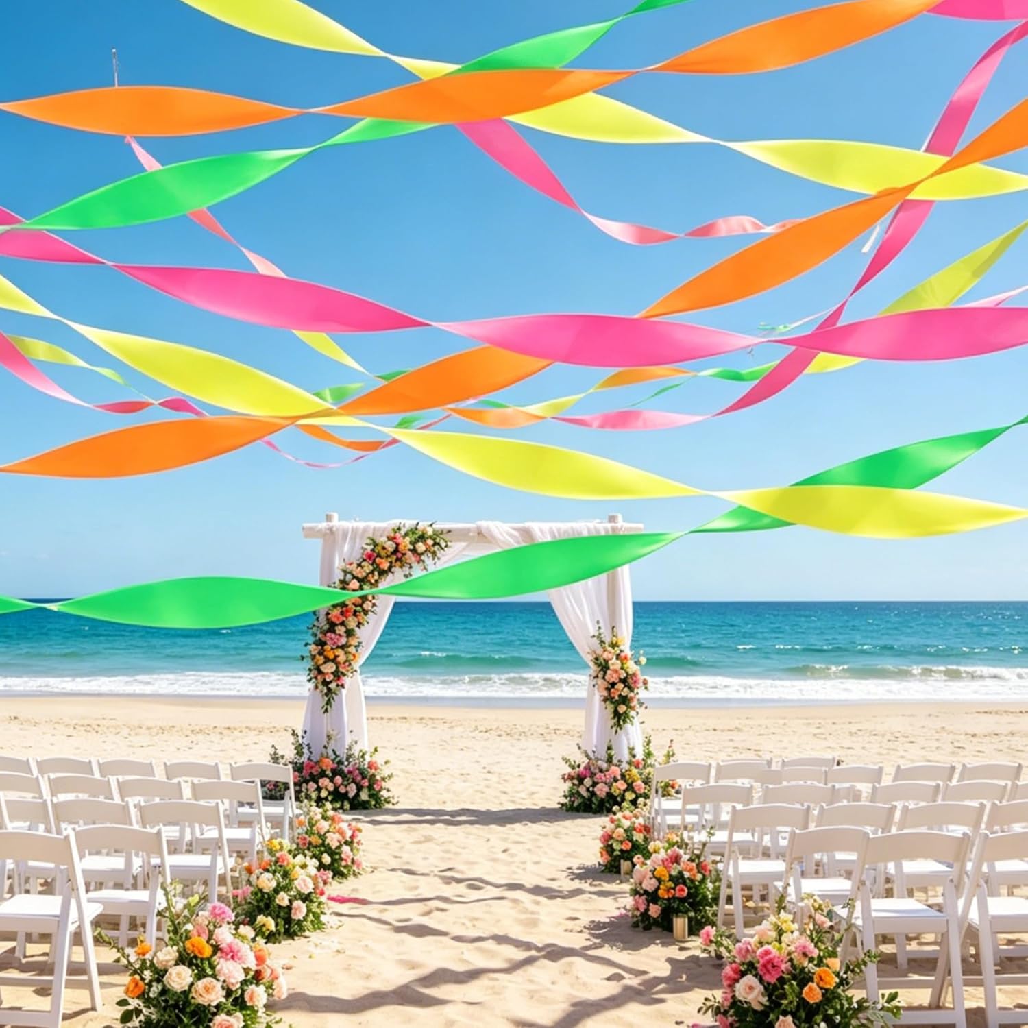 Thumbnail 4 de Neon Paper Streamers 8-Pack