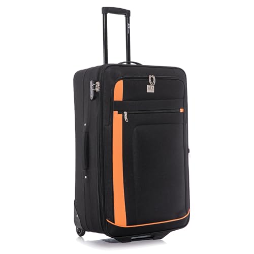 Detalle de ATX Luggage Large Expandable Soft Shell Suitcase (120L, 77x49x30 cm) with 3-Digit Lock and 2 Wheels
