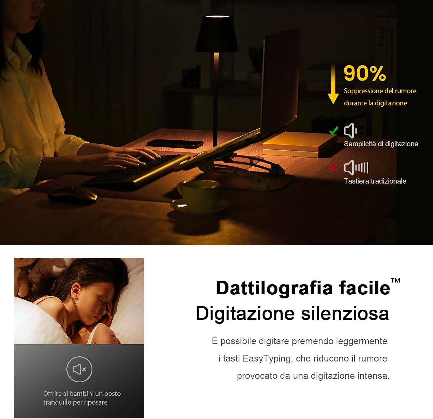 Detalle de Cimetech Tastiera e Mouse Wireless 2.4G con layout italiano QWERTY (nero)