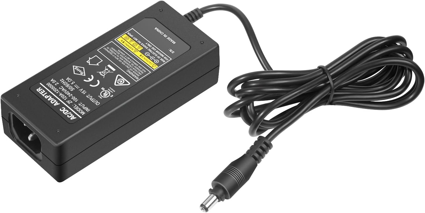 Thumbnail 5 de NEEWER alimentation secteur AC 220V vers DC 15V, câble 5A pour lampe anneau studio (noir)