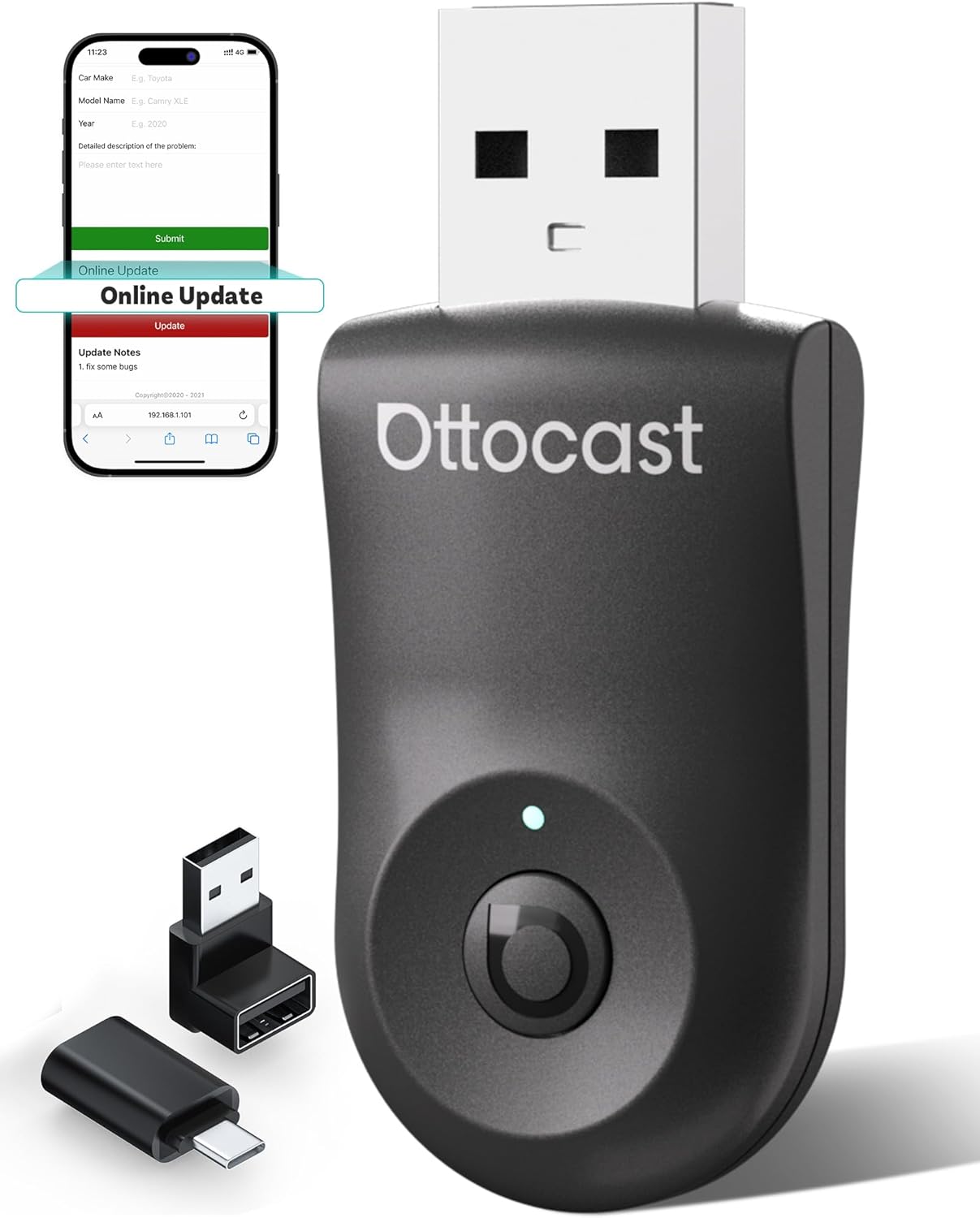 Detalle de OTTOCAST Mini 2025 Wireless CarPlay adapter