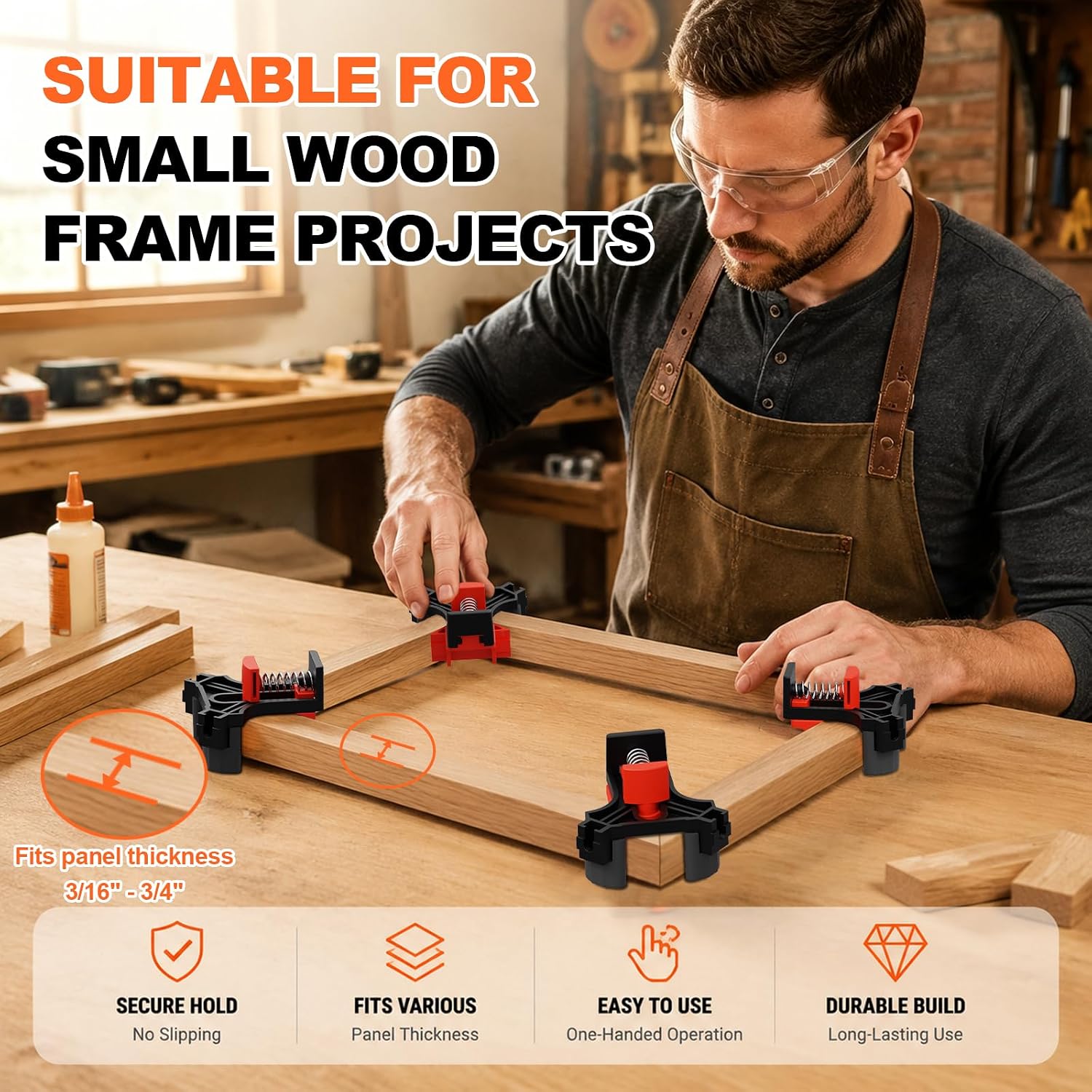 Thumbnail 4 de WETOLS WE404 90-Degree Corner Clamps, 4-Piece Adjustable Set