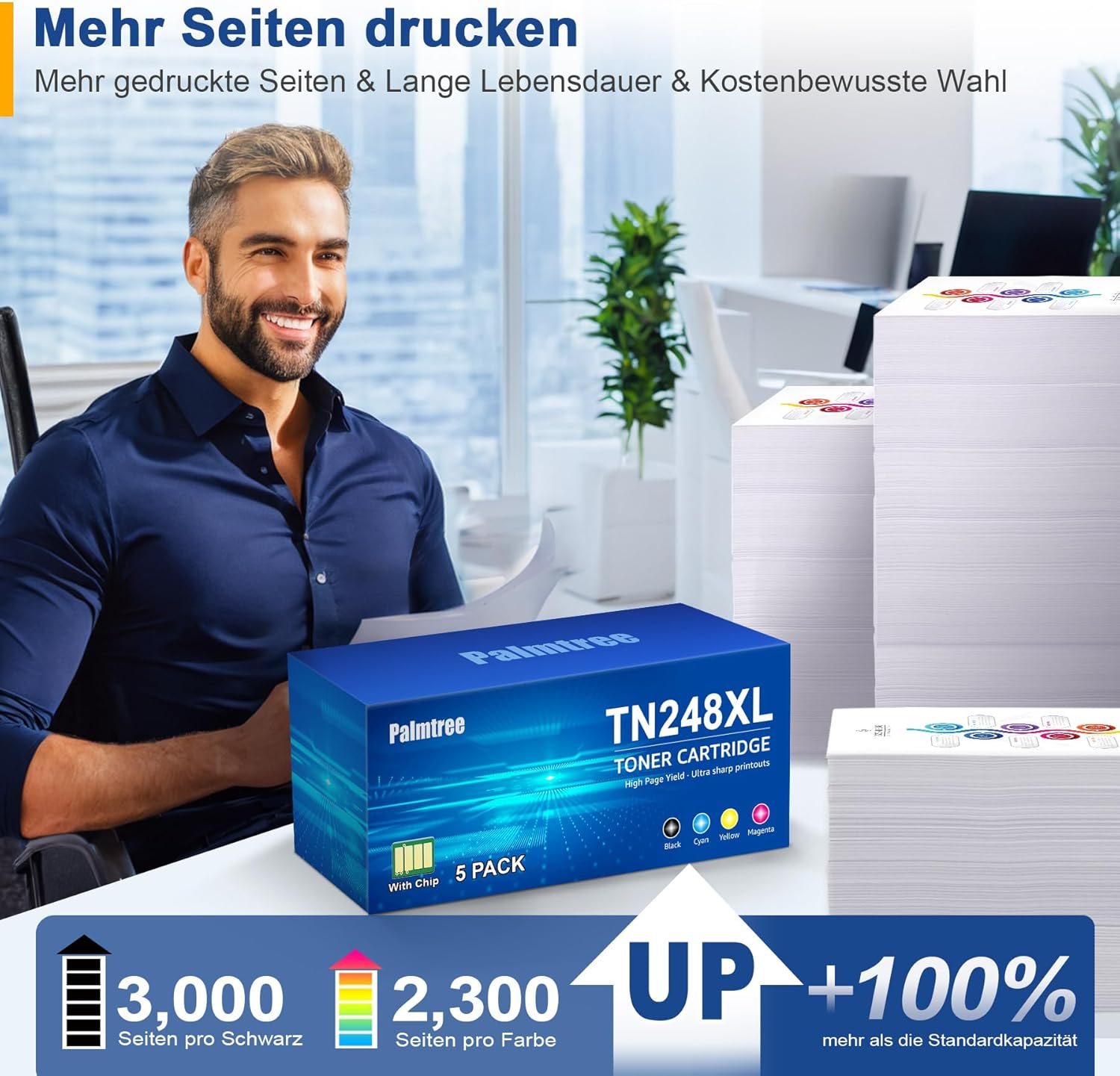 Thumbnail 4 de Palmtree TN248XL/ TN248 kompatibler Toner 5er-Pack für Brother (TN-248BK/C/M/Y)