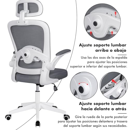 Detalle 2 de T-LOVENDO.ES Silla de Oficina Ergonómica: confort y ajuste para largas jornadas