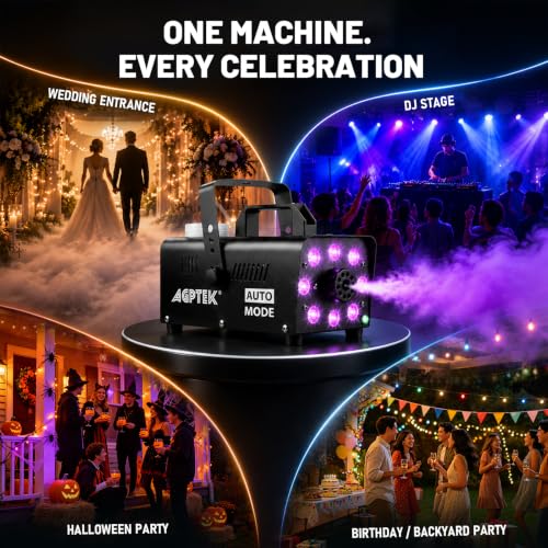 Thumbnail 6 de AGPTEK Fog Machine 600W with 12 RGB Colors, 4000 CFM, Auto Shutoff