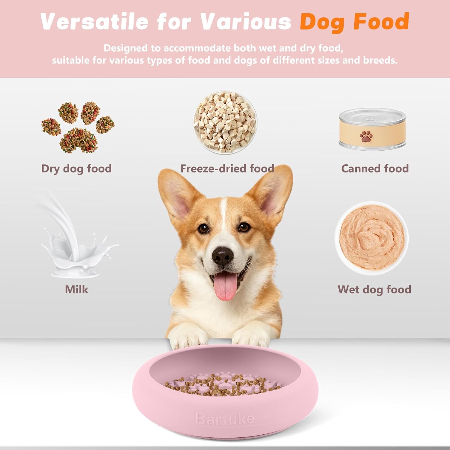 Detalle de Bartuke Dog Lick Bowl: Slow Feeder Licking Mat for All Sizes