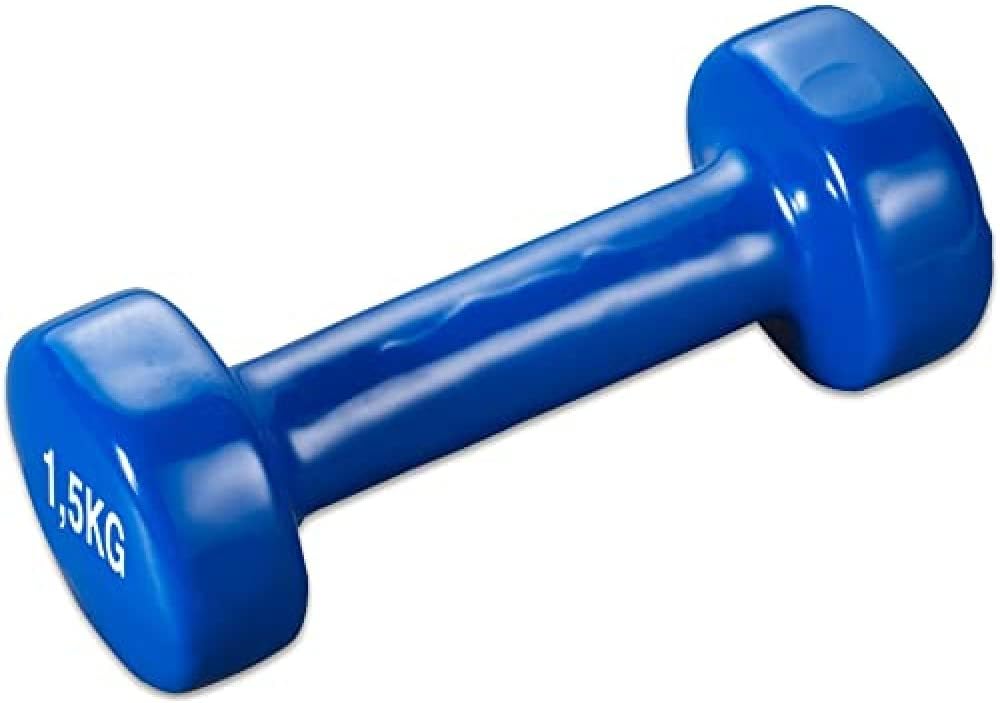 Detalle de Trendy Sport 1.5 kg Vinyl Dumbbell, Blue, Hexagonal Non-Roll Head