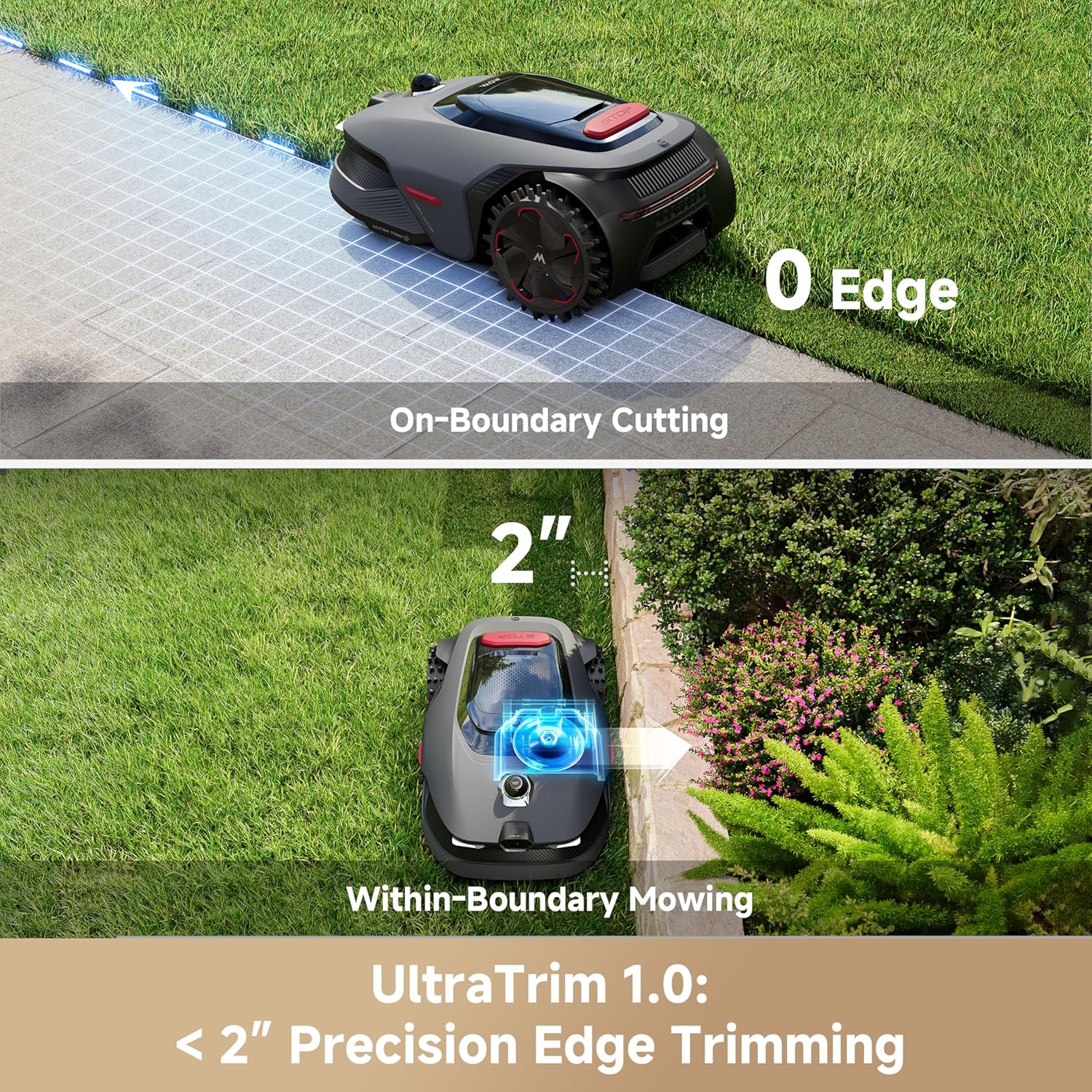 Thumbnail 2 de MOVA LiDAX Ultra 1000 Robotic Lawn Mower: Wire-Free AI Mapping, 2-Inch Edge Trim, 45% Slopes
