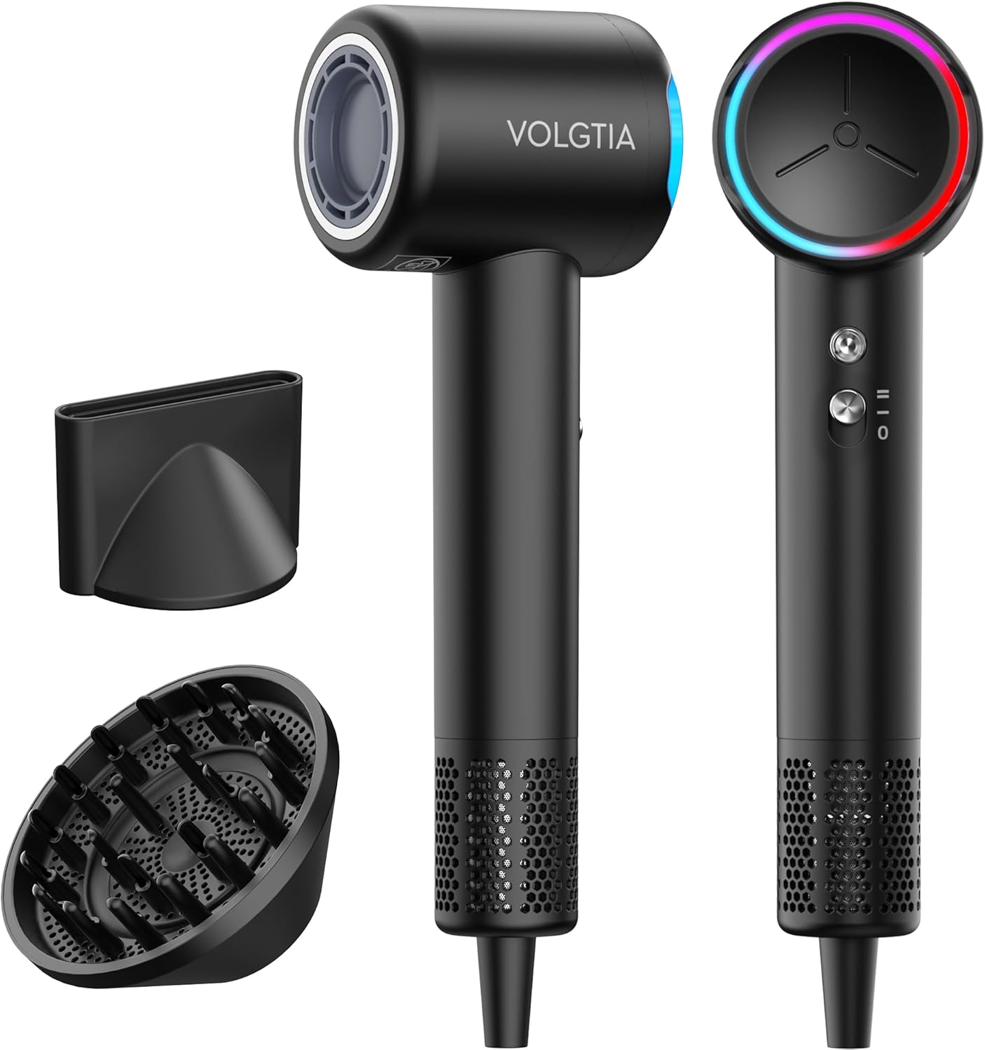 Detalle de VOLGTIA Hair Dryer with Diffuser for Curly Hair — Fast, Quiet, and Ion-Driven Drying
