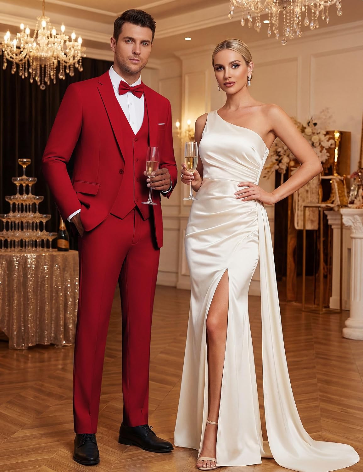 Thumbnail 2 de WULFUL Men’s Slim Fit Suit 3-Piece