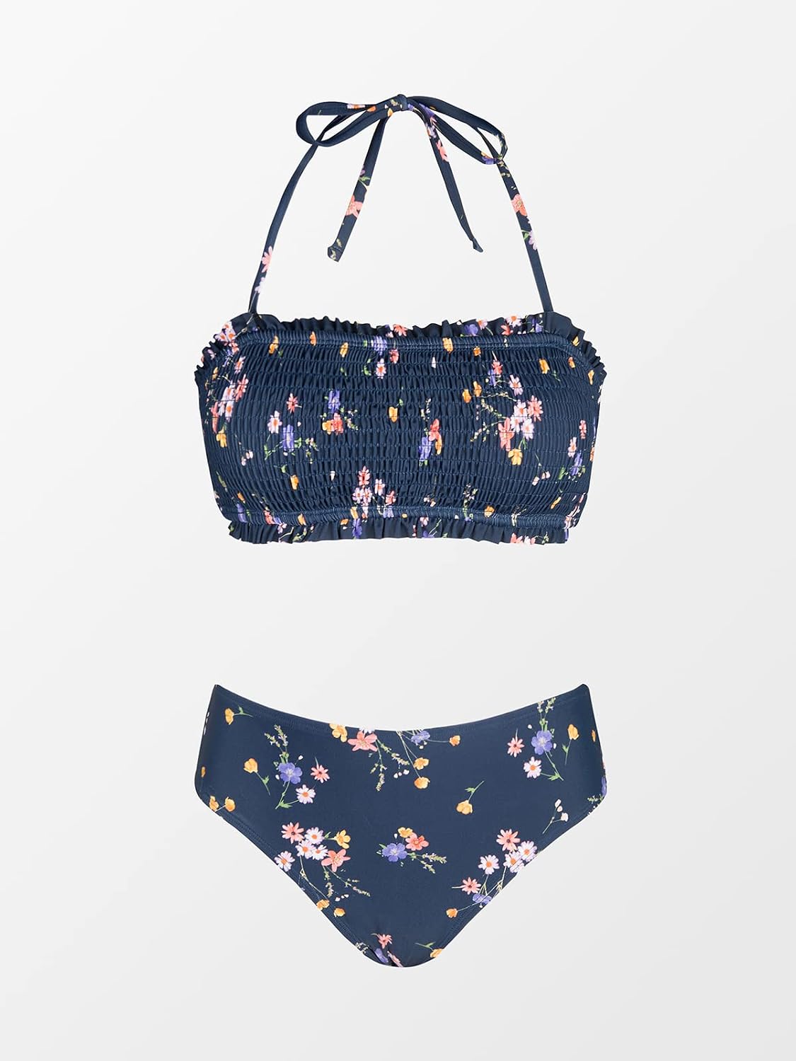 Detalle 1 de CUPSHE Ensemble bikini dos nu bandeau volants motif floral XL