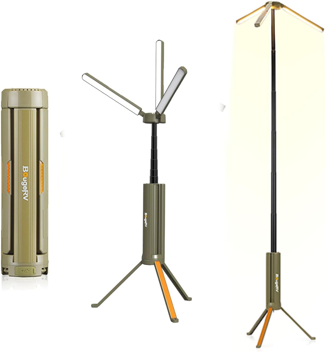 Detalle de BougeRV CL04: Lampada da campeggio ricaricabile 15600 mAh, 3000 lm, IP54 e testa orientabile