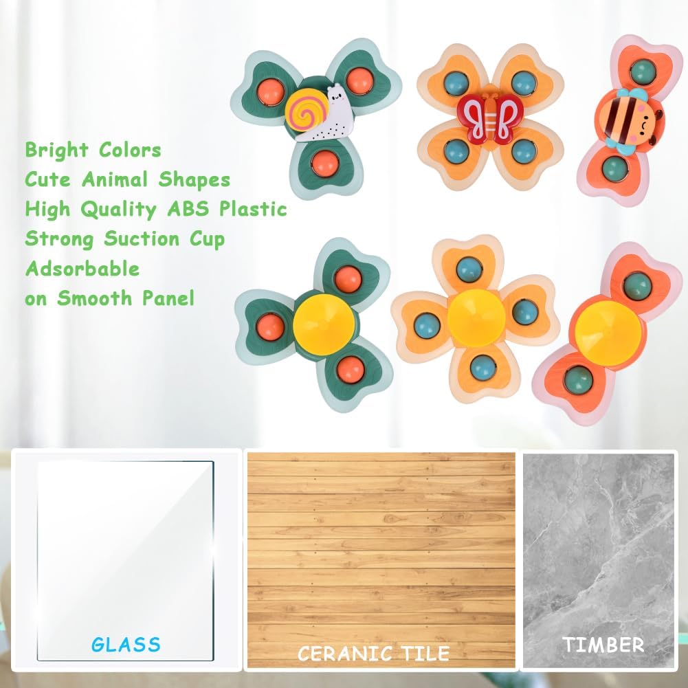 Thumbnail 3 de Ainiv 3PCS Suction Cup Spinner Toy – Baby Sensory Spinners for 1+ Year, High Chair & Travel