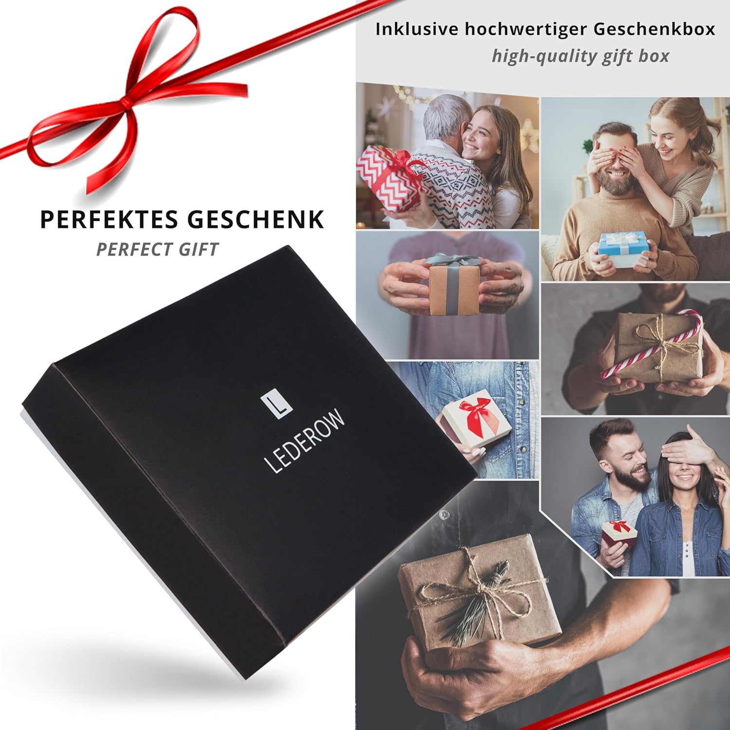 Thumbnail 6 de LEDEROW Geldbörse Herren Bull Braun – RFID-Schutz, Querformat, Münzfach, Geschenkbox