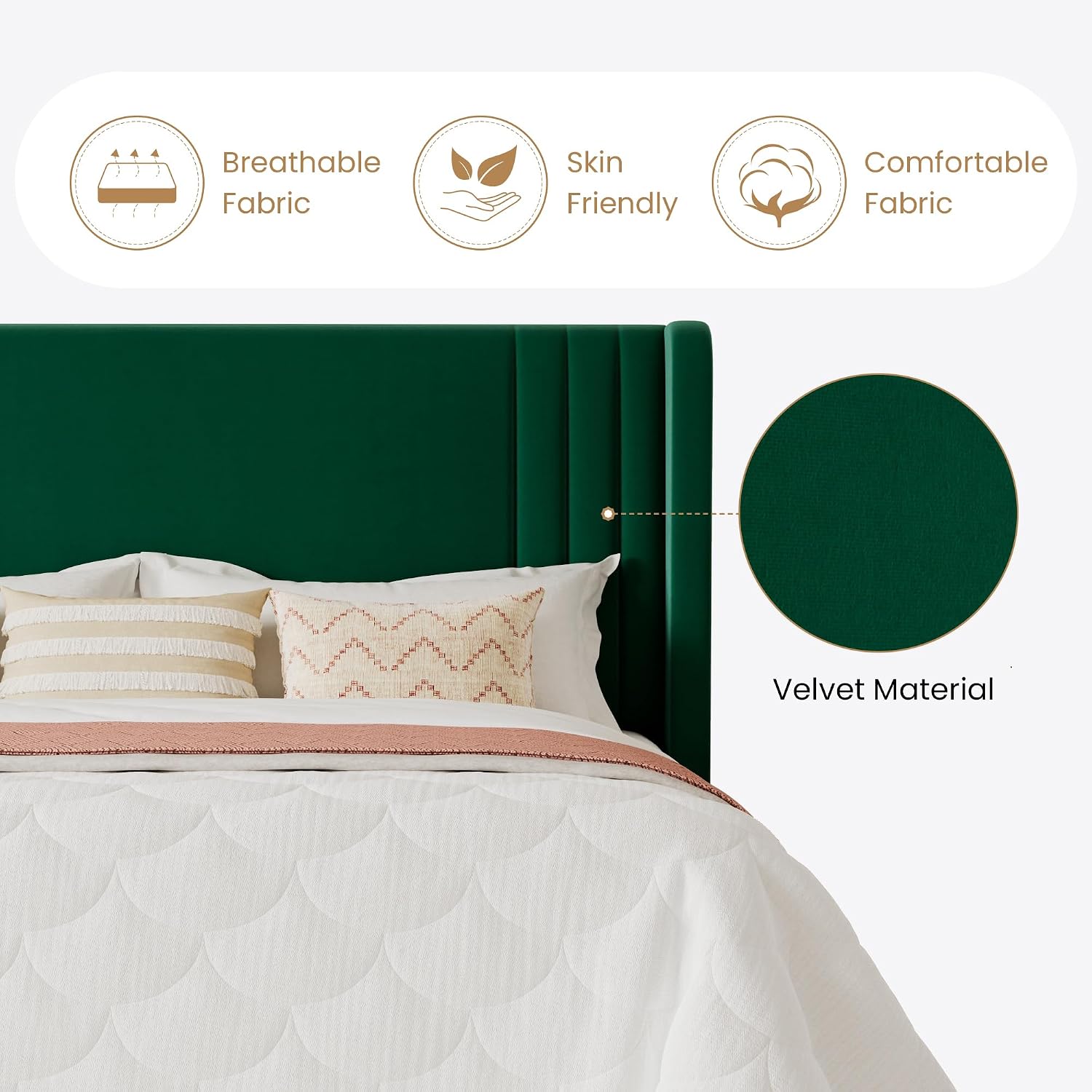 Detalle 2 de SHA CERLIN Upholstered Bed Frame, Full