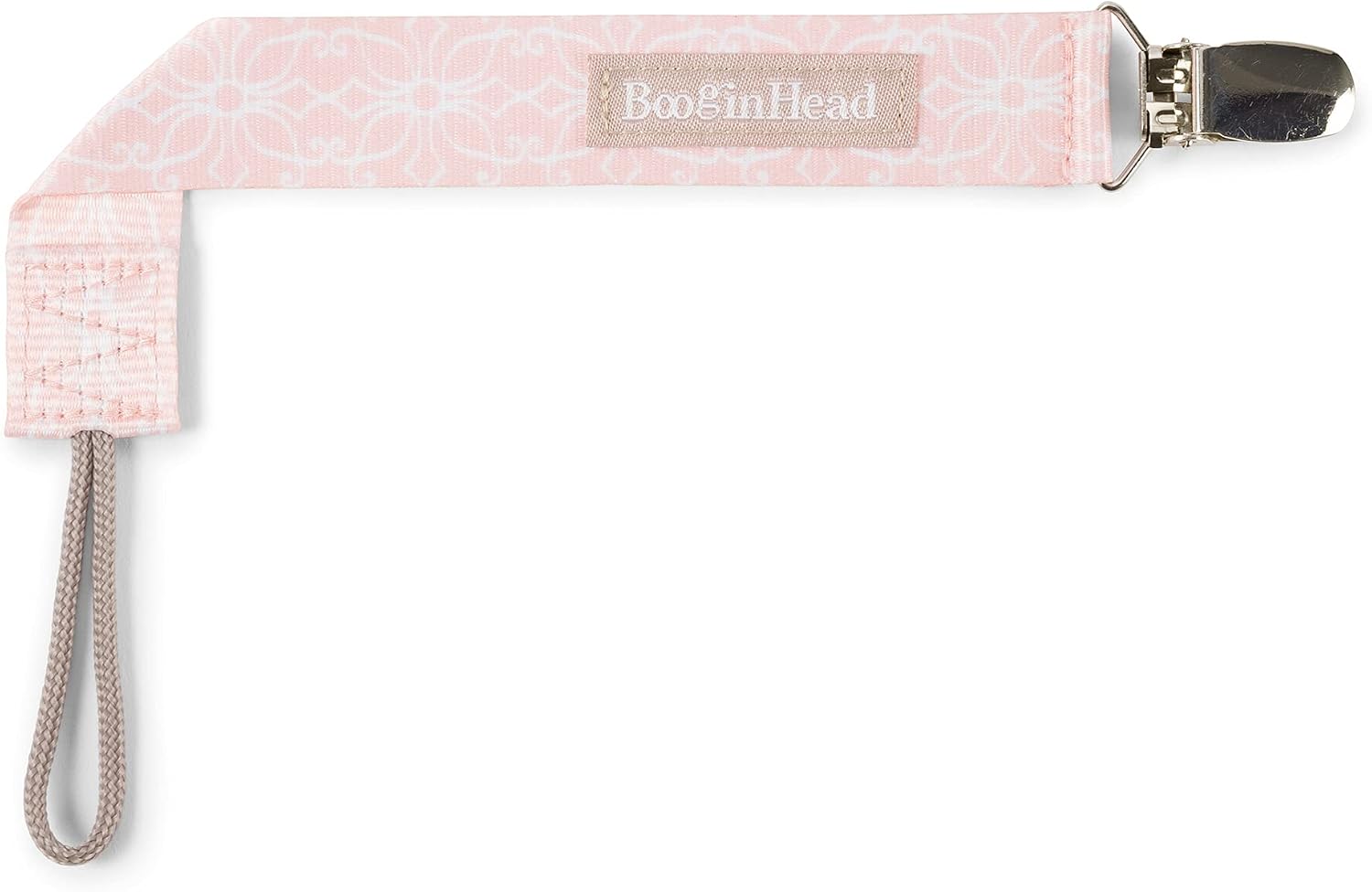 Thumbnail 6 de BooginHead おしゃぶりホルダー グレーホワイトシェブロン 布ストラップ・プラスチック製クリップ