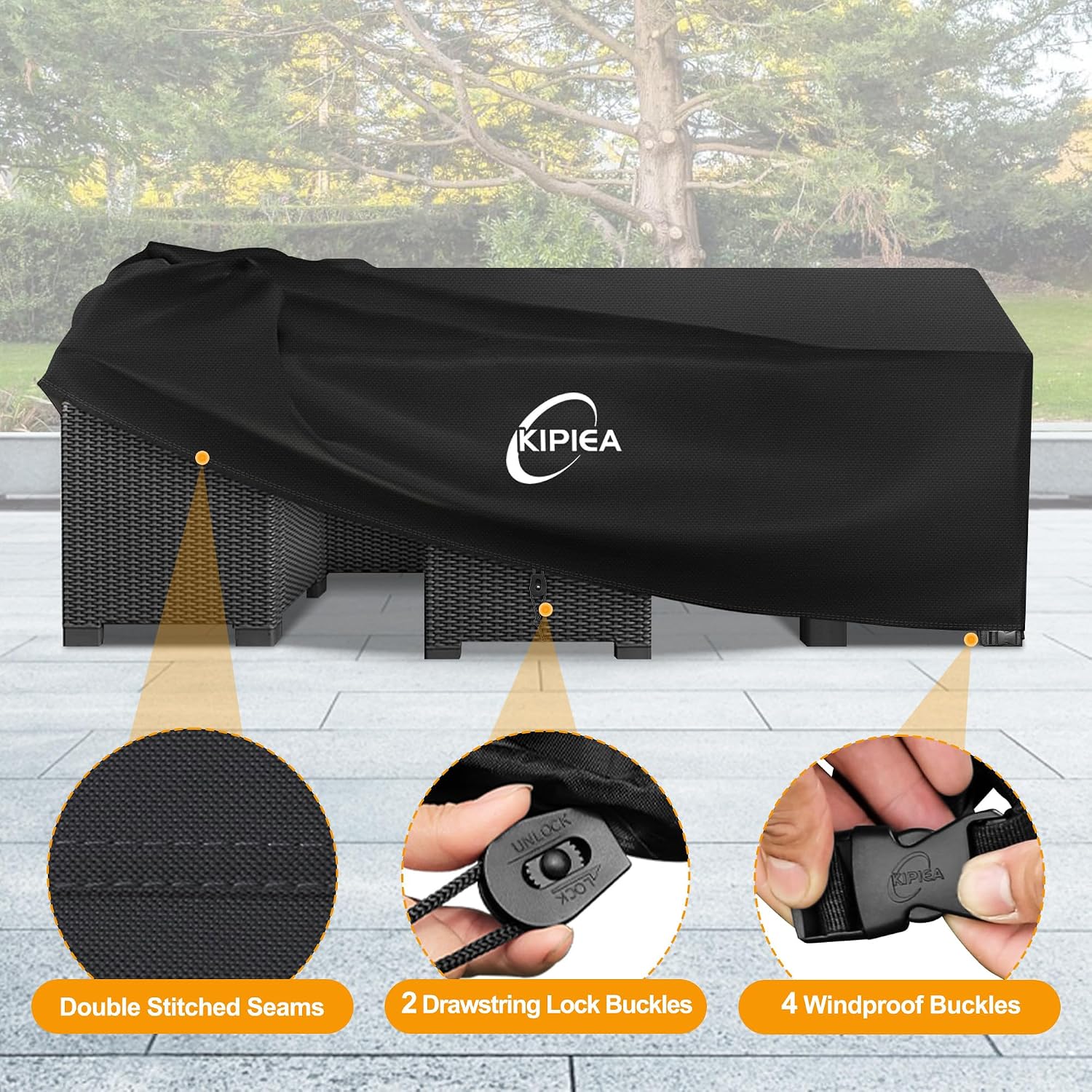 Detalle 1 de Kipiea patio furniture cover 600D