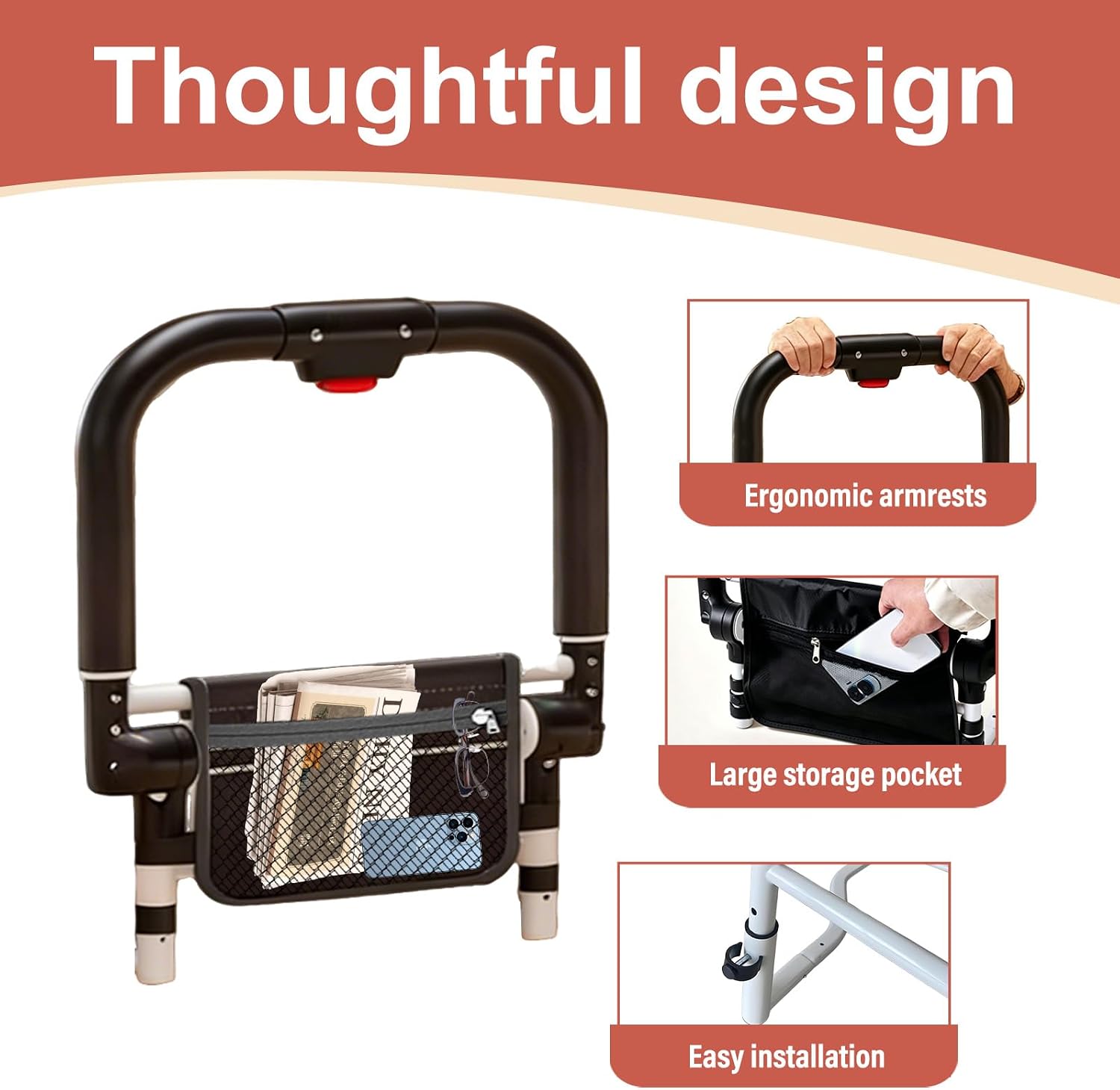 Thumbnail 3 de CYHWQ Foldable Bed Guard: Adjustable Bed Rails for Elderly and Limited Mobility
