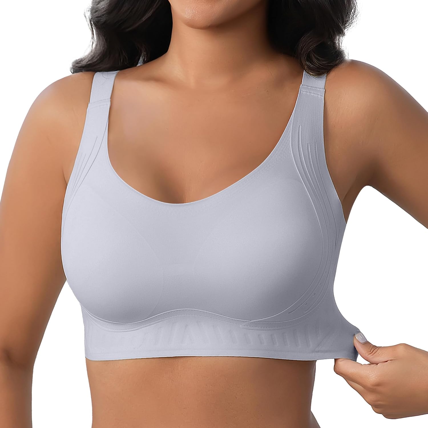 Fittingirls draadloze beha met lifting, halfvaste cups en brede antislipbandjes