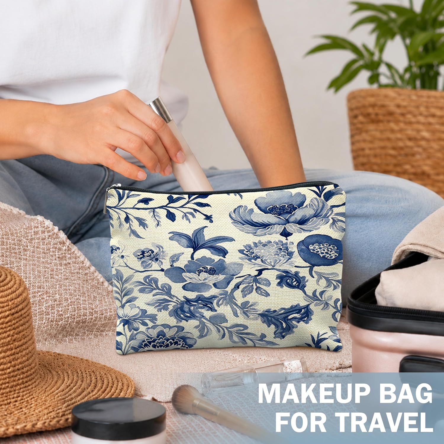 Detalle 2 de Linen-Style Makeup Bag